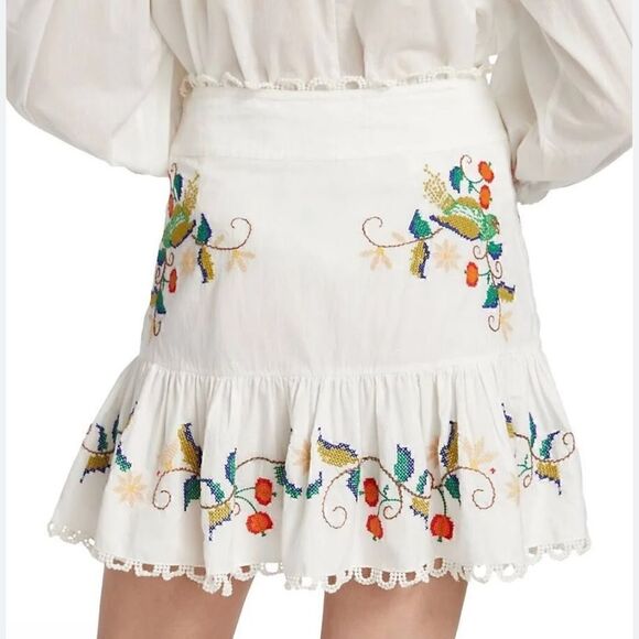 Farm Rio - Pitanga Embroidery Mini Skirt size Small new - Picture 4 of 14
